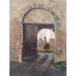 "Uphill Into Light" Contemporary Original Italian Archway Oil Painting by Michelle Arnold Paine For Sale