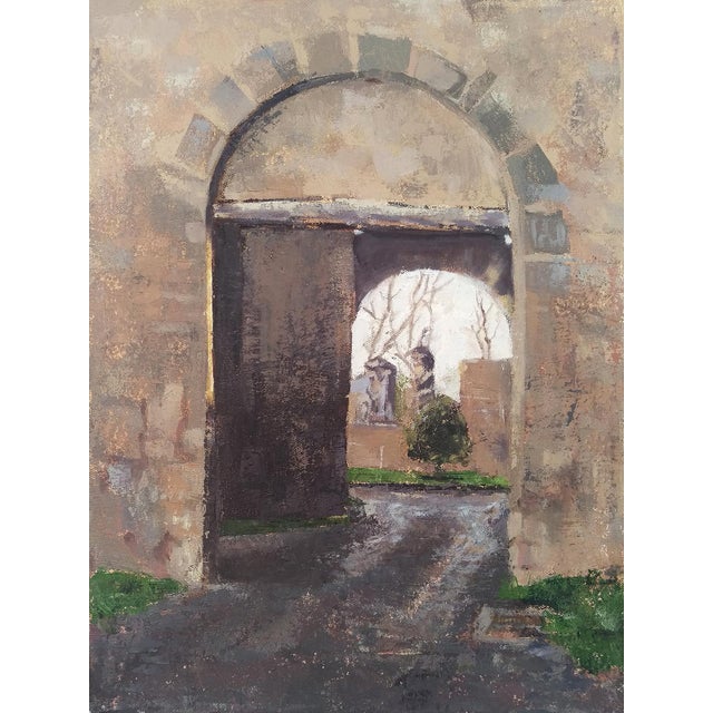 "Uphill Into Light" Contemporary Original Italian Archway Oil Painting by Michelle Arnold Paine For Sale