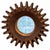 Mid-Century Modern Antique Petite Scale Wooden Cog Mirror / Rustic Petite Scale Sunburst Mirror - Early 20th Century (Attributed) For Sale - Image 3 of 16