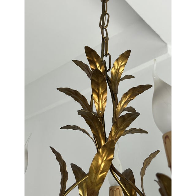 Italian Five-Light Wrought Iron Chandelier, 1950s For Sale - Image 6 of 12