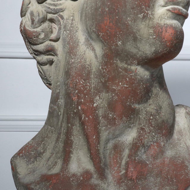 Mid Century Plaster Life-Size Bust of David Sculpture For Sale In Tampa - Image 6 of 12