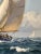 Late 20th Century Seascape Oil Painting "Sailboat on the Sea" by Charles Vickery, Framed For Sale - Image 4 of 12
