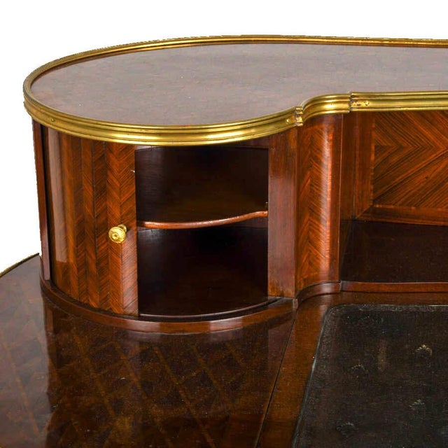 Mid 20th Century French Style Mahogany Ladies Desk With Ormolu Mounts and Upper Gallery For Sale - Image 5 of 8
