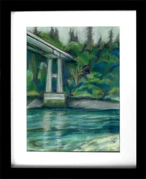 Landscape Pastel Painting Sketch, Bridge to the Mainland