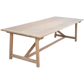 Custom Expandable Farm Table in Distressed Rift Sawn Oak For Sale