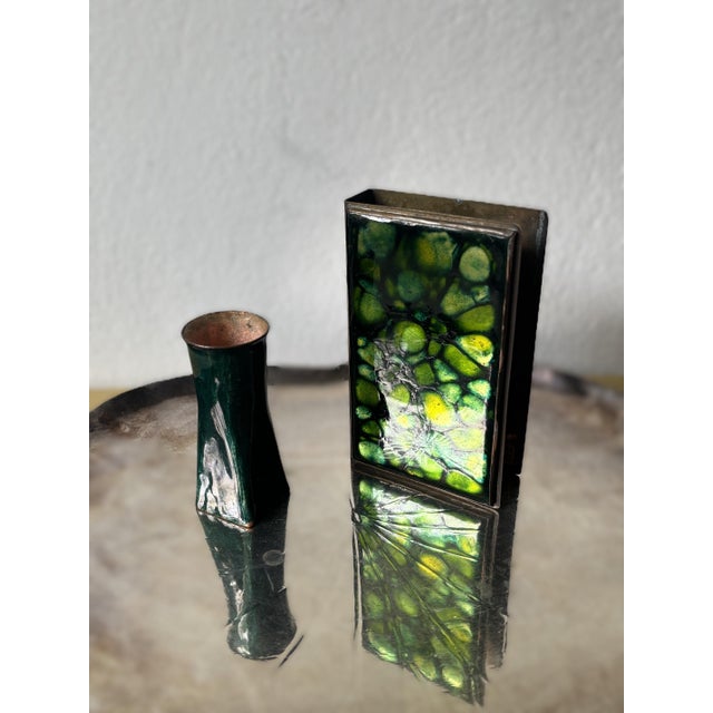 Vintage Studio Enamel Smoking Set from Nora Grill, Vienna, Austria, 1950s, Set of 2 For Sale - Image 11 of 11