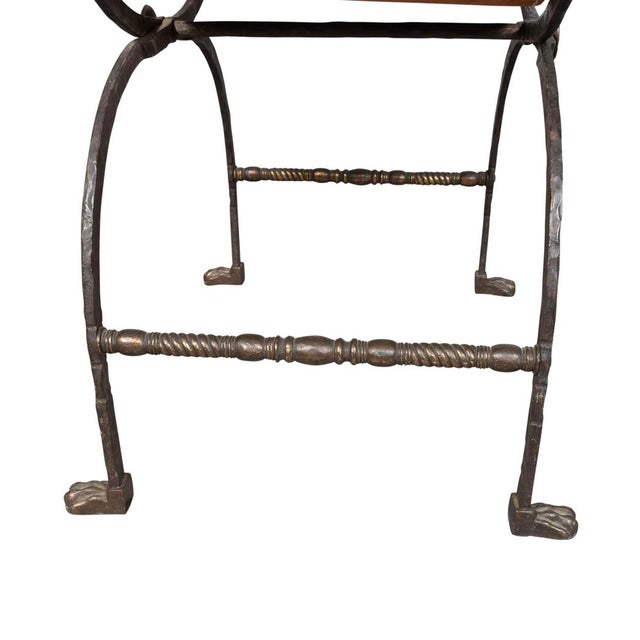 Oscar Bach Wrought Iron and Bronze Armchair For Sale - Image 9 of 11