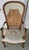 French Late 20th Century Louis XV Style Brass Nail Studded, Caned and Partial Upholstered Fauteuil For Sale - Image 3 of 11
