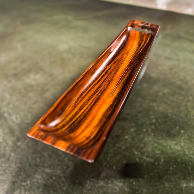 This refined mid-century decorative tray, crafted in Brazil in the 1960s by Tropic Art, exemplifies the sculptural...