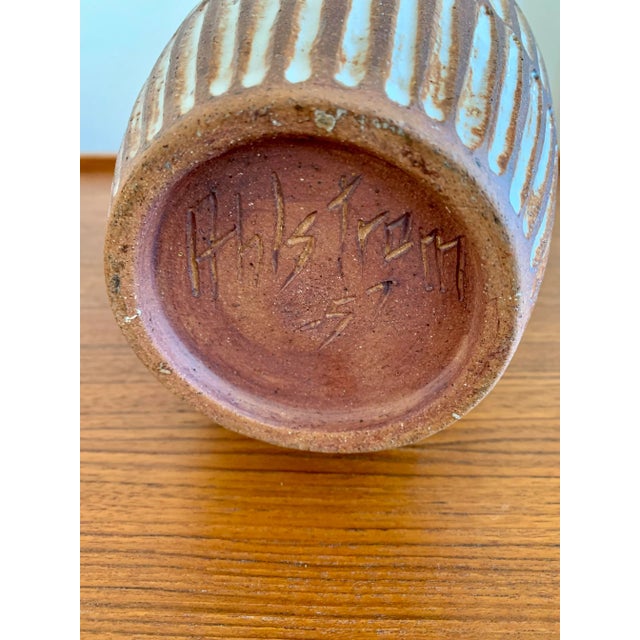 Mid-Century Modern Mid Century Pottery Vase California Artist - Signed and Dated '57 For Sale - Image 3 of 10