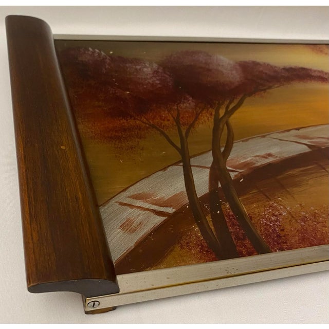 Art Deco Style Serving Tray With Japanese Cherry Blossoms For Sale - Image 4 of 6