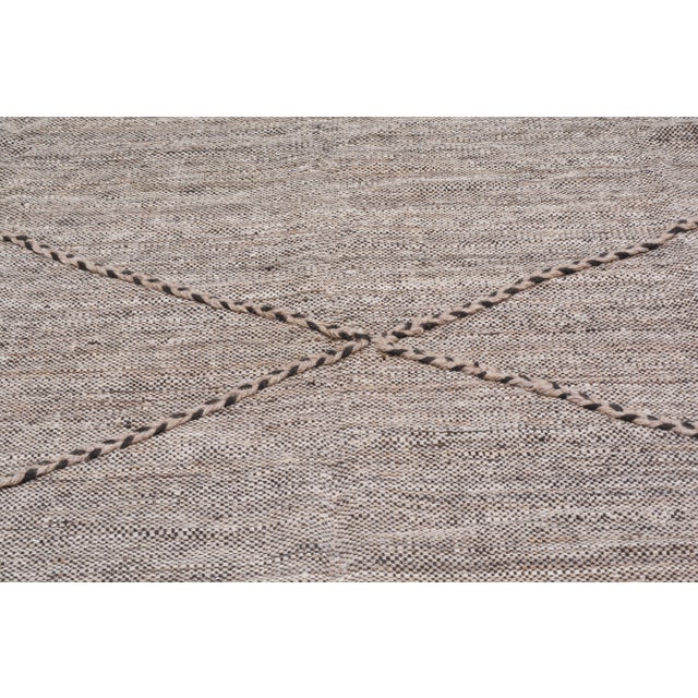 Contemporary 1990s Moroccan Hand Knotted Zanafi Rug With Soft Texture,10'2"X12'9" For Sale - Image 3 of 7