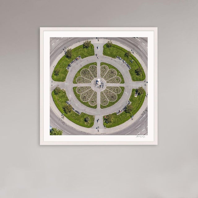 Edition Aerial Views Bernhard Lang Image: Gaertnerplatz_02 Size A: 39 x 39 inches, Captured in 2019 over Munich, Germany...