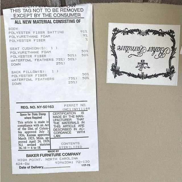 1980’s Baker Furniture Bergère Chairs a Pair For Sale - Image 12 of 12