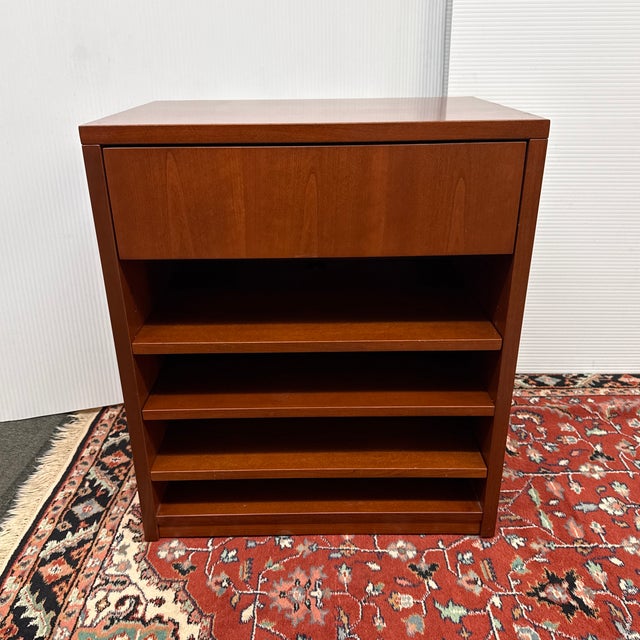 Cherry Wood Media Storage Cabinet, Vintage For Sale - Image 4 of 12