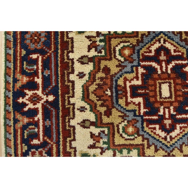 Heriz Runner 2’7” X 9’11” Ivory Wool Tribal Hand-Knotted Oriental Rug For Sale - Image 10 of 14