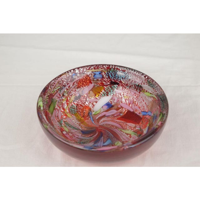 Red Tutti Frutti Murano Glass Bowl, 1970 For Sale - Image 8 of 16