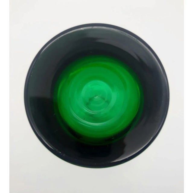 1960s Riihimäen Lasi Oy Green Glass Stem Vase by Tamara Aladin For Sale - Image 10 of 11