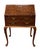 Vintage Traditional Chippendale Style Walnut & Burl Wood Secretary Desk For Sale - Image 12 of 12