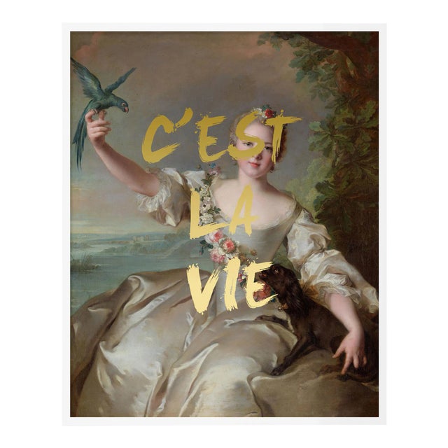 C'est La Vie by Lara Fowler in White Framed Paper, Small Art Print For Sale