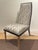 Stylish Baker Jean-Louis Deniot Jasper Side Chairs. Black frame, gold front legs, abstract fabric. Original Retail $8109...