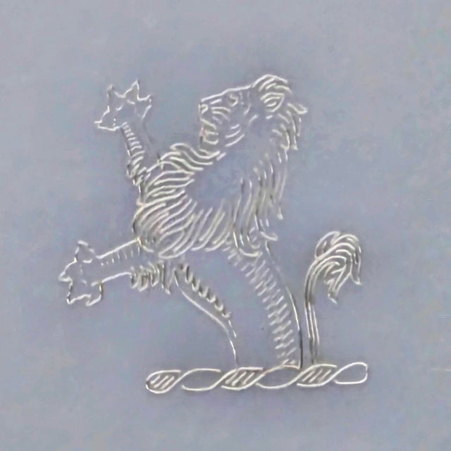 English Vintage Prill Silver Co. 12" Silverplate Gallery Tray With Lion Crest, Beaded Rim & Paw Feet For Sale - Image 3 of 8