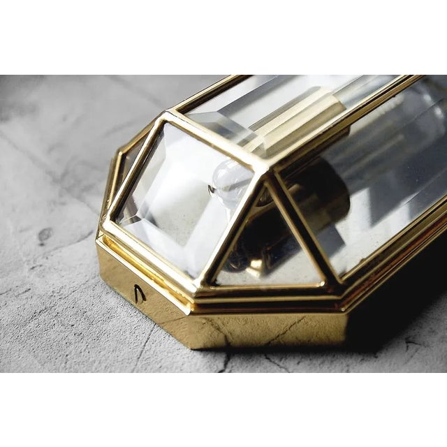 Mid-Century Modern Geometric Sconces in Brass, 1970s, Set of 2 For Sale - Image 4 of 11