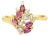 Ruby & Diamond Cluster Ring .50cttw 14K Yellow Gold, Size 7 For Sale