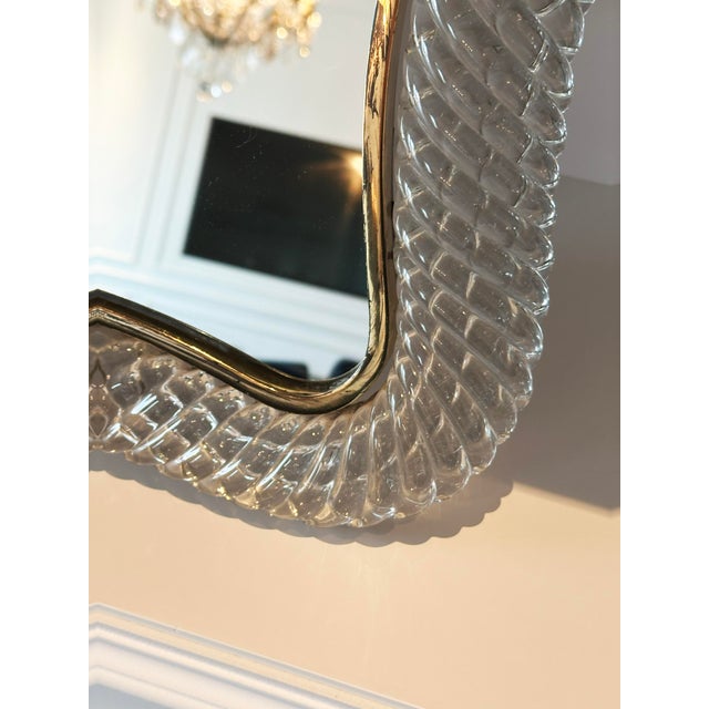 1940s Murano Glass Vanity Mirror by Barovier and Toso, Italy, 1940s For Sale - Image 5 of 10