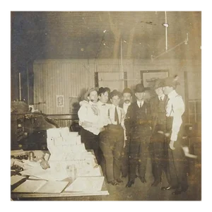 Vintage Antique Photograph Telegraph Telephone Office Workmates