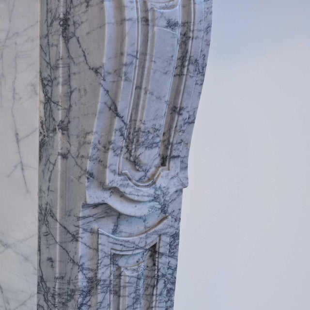 Antique French Fireplace in Bardiglio Imperiale Marble, 1800s For Sale - Image 9 of 12