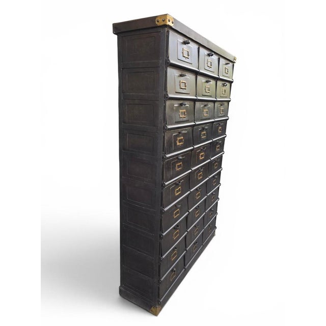 Vintage French Industrial Steel Filing Cabinet by Strafor, 1930 For Sale - Image 12 of 14
