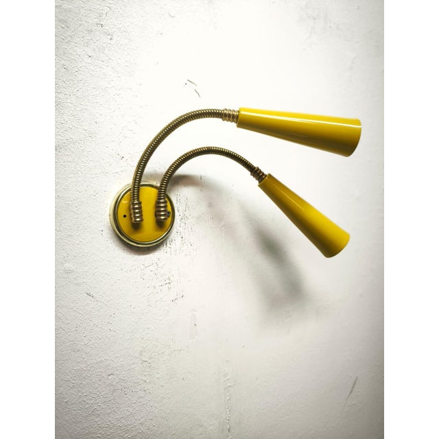 Gold 2-Light Sputnik Wall Lamp with Adjustable Arms, 1960s For Sale - Image 8 of 12