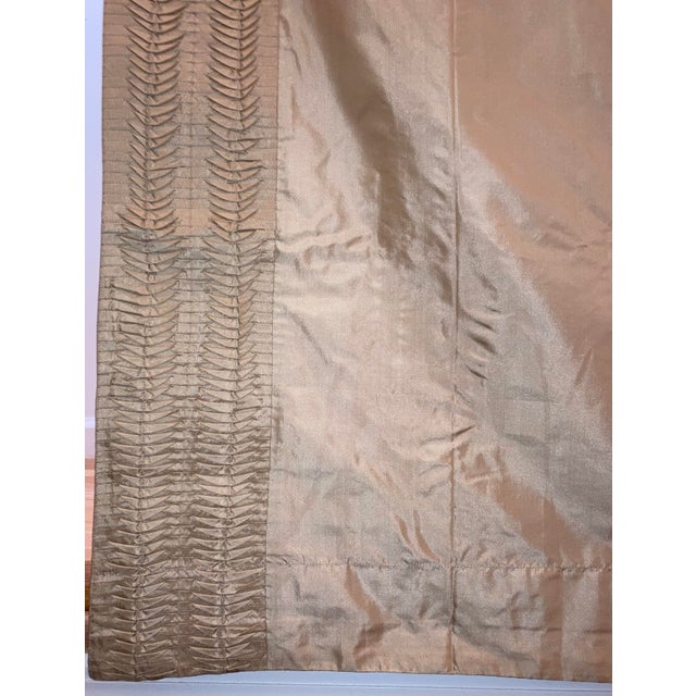 Modern Pleated Tuck Silk Curtain Panel For Sale In New York - Image 6 of 8