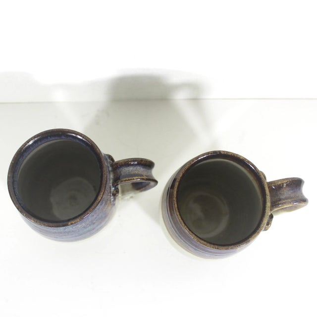 Vintage Studio Pottery Mugs Signed- A Pair For Sale - Image 6 of 10