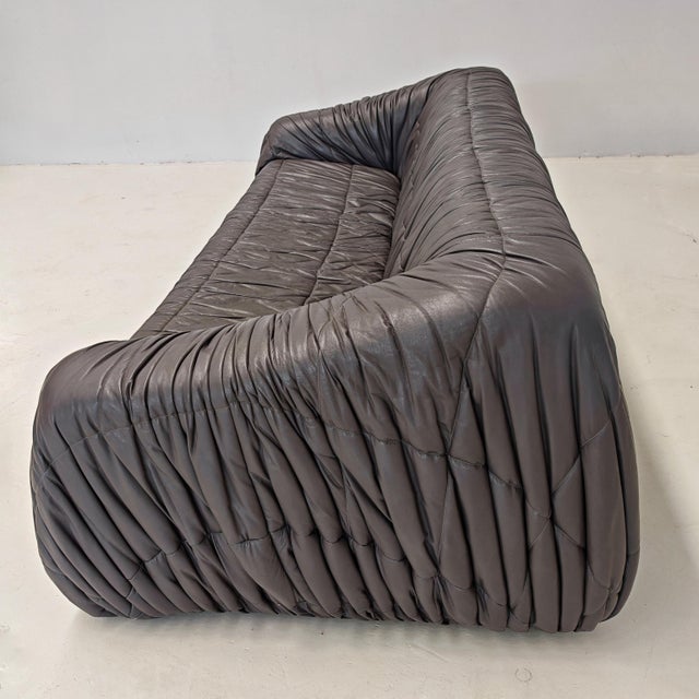 Piumino 3-Seater Sofa in Gray Leather by De Pas, d'Urbino and Lomazzi for Dalloca, 1970s For Sale - Image 18 of 18