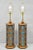 Vintage Modeline Mid Century Modern Walnut & Blue Stained Glass Table Lamps Pair For Sale - Image 14 of 14