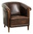 Vintage Sheepskin Club Armchair with Piping and Fixed Seat Cushion For Sale