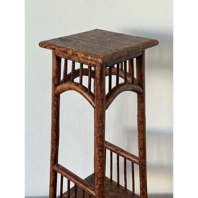 Wood Vintage Tortoise Bamboo Pedestal For Sale - Image 7 of 8