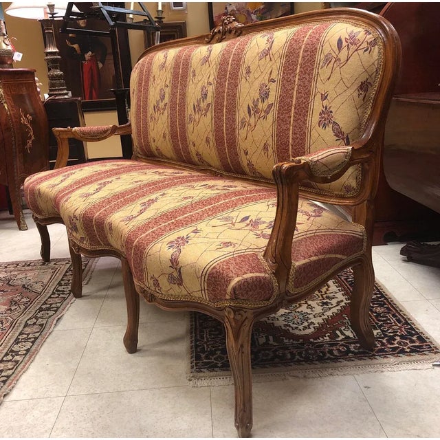 Beautifully Re Upholstered European Rococo Style Louis XV Canapé Or Sofa. Hand Carved Foliate Decoration & Graceful...