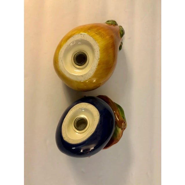 Eggplant Vintage Fitz and Floyd Style Eggplant and Squash Salt and Pepper Shakers- a Pair For Sale - Image 8 of 9