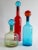 Large Mid-Century Modern Style Red, Blue and Green Murano Glass Bottles, Set of 3 For Sale - Image 3 of 8