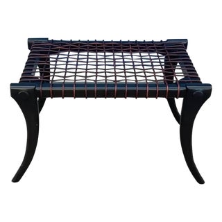 Mid Century Black Klismos Ottoman For Sale