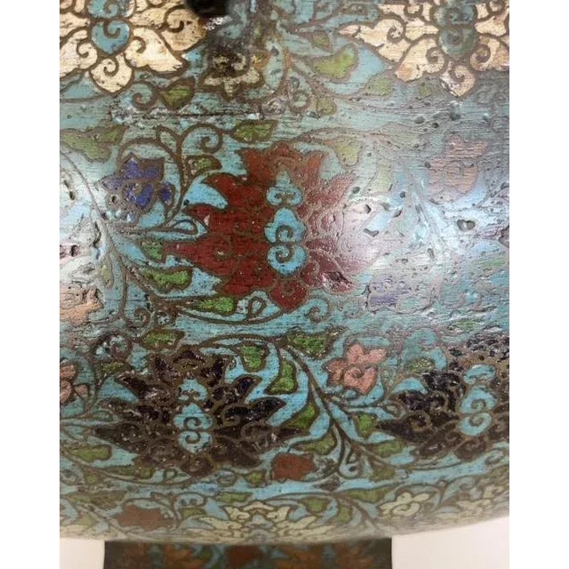 Antique Ming Dynasty Cloisonne Vase For Sale - Image 10 of 12