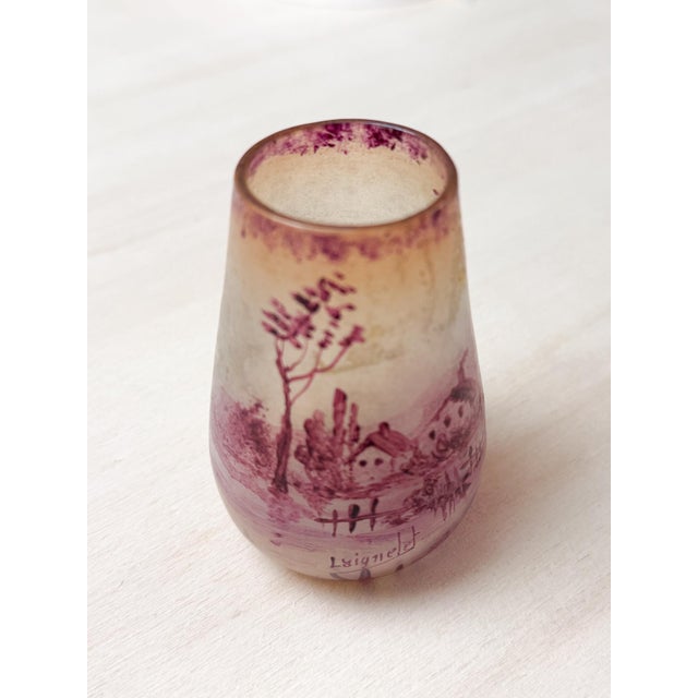 Art Nouveau Laignelet Pink Glass Vase, 1890s For Sale - Image 17 of 18