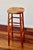 Rustic Antique Wooden Bar Stool with Straw Seat, 1980s For Sale - Image 3 of 12