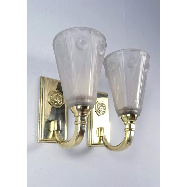 Art Deco Sconces in Bronze, France, 1920s-1930s, Set of 2 For Sale - Image 9 of 12