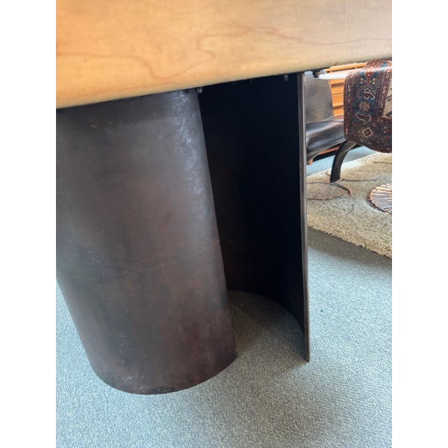 Industrial Butcher Block Table For Sale - Image 9 of 12