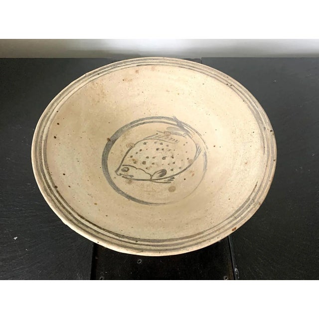 Antique Southeast Asian Ceramic Fish Bowl Thailand Sukhothai Period For Sale - Image 9 of 10
