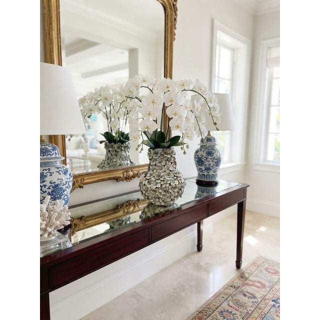 Vintage Italian Hand-Crafted Encrusted Floral Ceramic Vase For Sale - Image 12 of 12